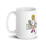 "Stages of Racquet Sports - Female" White glossy mug