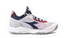 Diadora Men's Speed Blushield Fly 4+ All Ground Tennis Shoe  (White/Blue/Fiery Red)