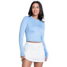 Lucky In Love Mock Neck Hip Fit Long Sleeve Shirt With UV Protection 