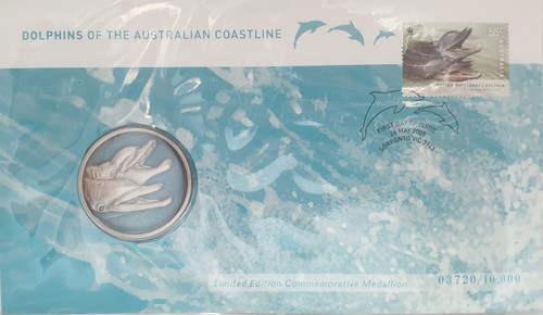 2009 Dolphins of the Australian Coastline Medallion & Stamp Cover