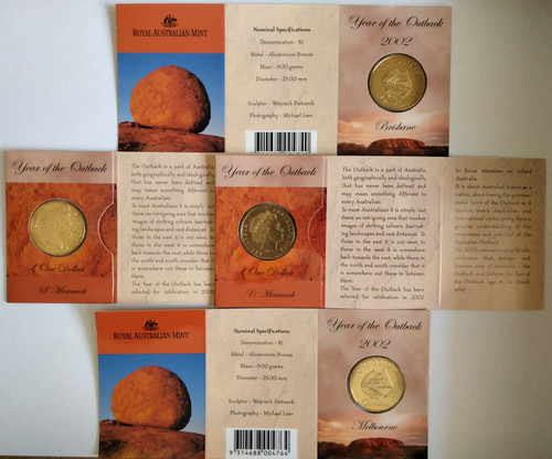 Year of Outback 2002 $1 Mintmark Uncirculated 4-Coin Set