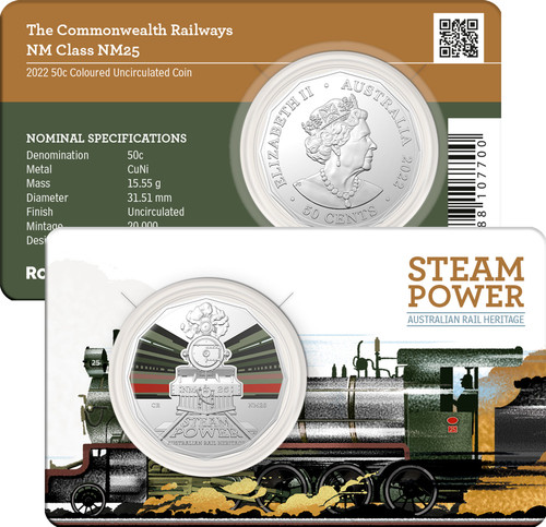 2022 50 Cent Coin Australian Steam Power - Commonwealth Railways  NM 25