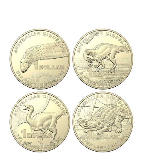 2022 $1 Australia Post Dino Hunt Set,  4  RAM Coin Bags of 20 Coins Total 80 Coins