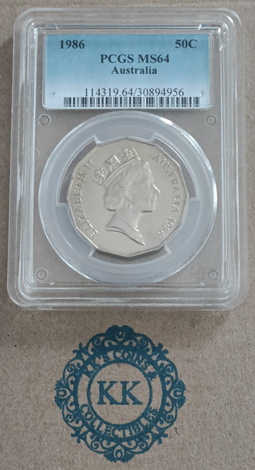 1986 50 Cents UNC Coin PCGS MS64 1986 50 Cents UNC Coin PCGS MS64