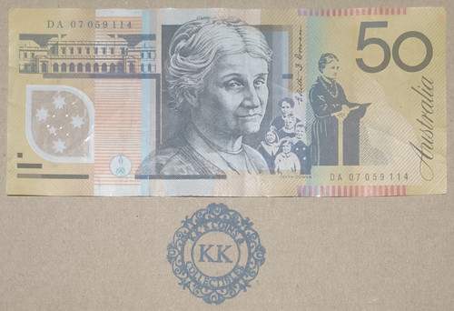 2007 Australia $50 Last Prefix Banknote DA07 059114 2007 Australia $50 Last Prefix Banknote DA07 059114