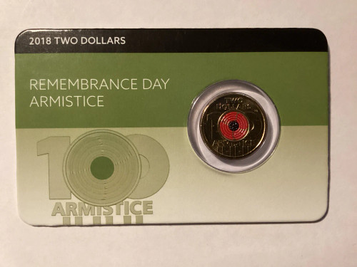 2018 $2 Armistice Coin in card 2018 $2 Armistice Coin in card