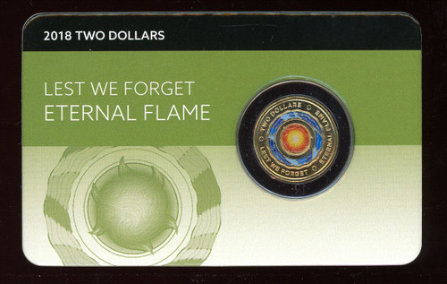2018 Eternal Flame $2 Coin in card 2018 Eternal Flame $2 Coin in card