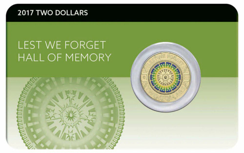 2017 Hall of Memory $2 Coin in card 2017 Hall of Memory $2 Coin in card
