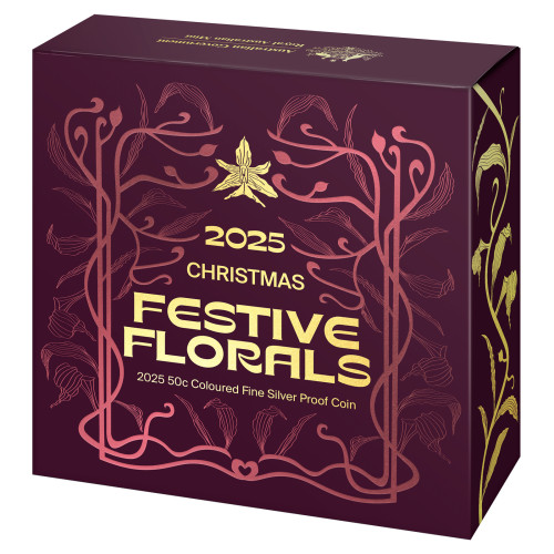 2025 Christmas Festive Florals Silver Proof Coin 2025 Christmas Festive Florals Silver Proof Coin