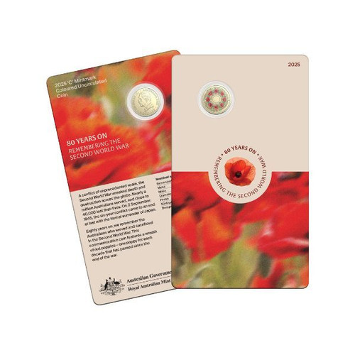 2025 'C' Mintmark $2 Poppy Wreath Coin in card