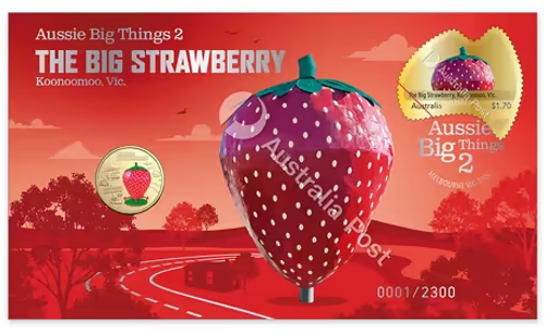 2025 Aussie Big Things 2 Big Strawberry Limited Edition Coloured Coin PNC