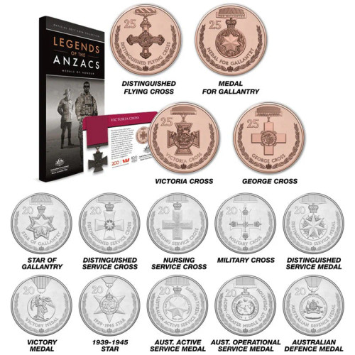 2017 Legends of ANZAC 14 Coin set