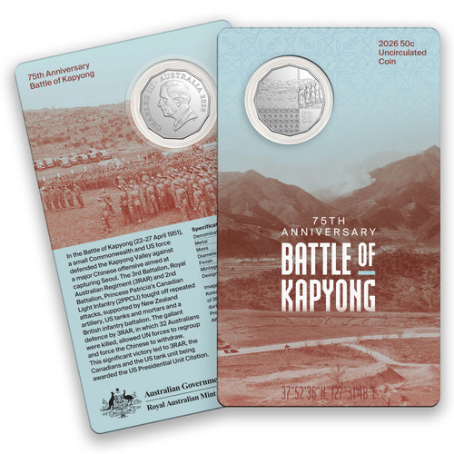 2026 75th Anniversary of Battle of Kapyong 50 Cent coin in card