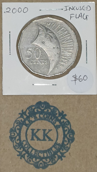 2000 Millennium 50 Cents Coin - Incused