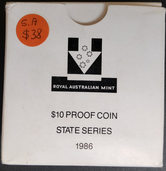 1986 $10 Silver Proof Coin State Series - South Australia