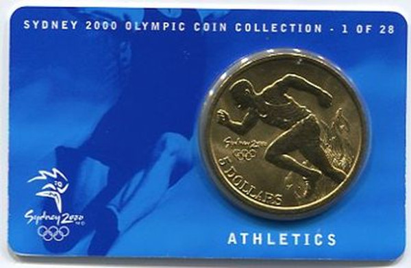 2000 $5 Sydney Olympics Carded Coin – Athletics 1 Of 28