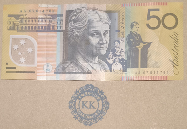 2007 Australia $50 First Prefix Banknote AA07 614765 2007 Australia $50 First Prefix Banknote AA07 614765