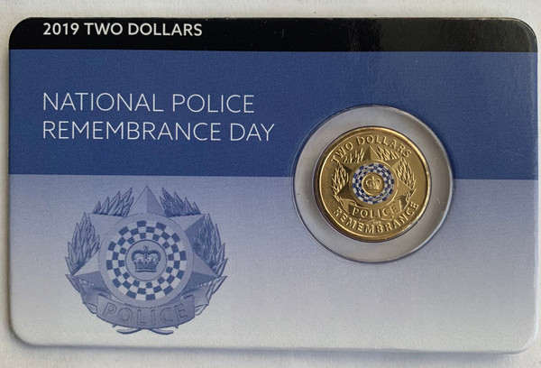 2019 National Police Remembrance Day $2 Coin in card 2019 National Police Remembrance Day $2 Coin in card
