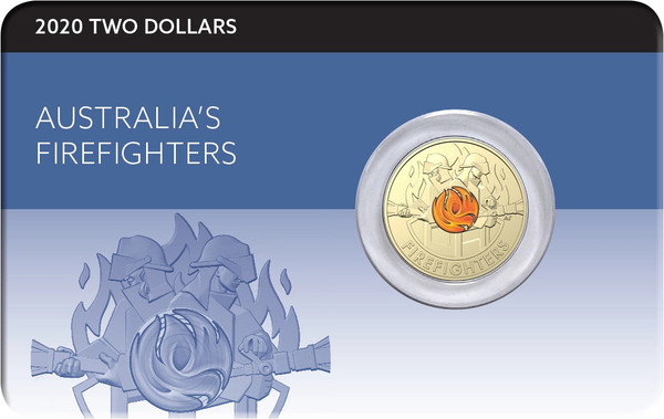 2020 Australia's Firefighters $2 Coin in card 2020 Australia's Firefighters $2 Coin in card