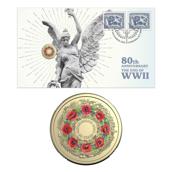 2025 80th Anniversary of WWII Poppy Wreath PNC