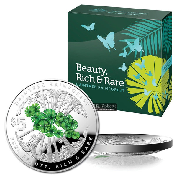 2022 $5 Beauty, Rich & Rare - Daintree Rainforest Domed Silver Proof Coin