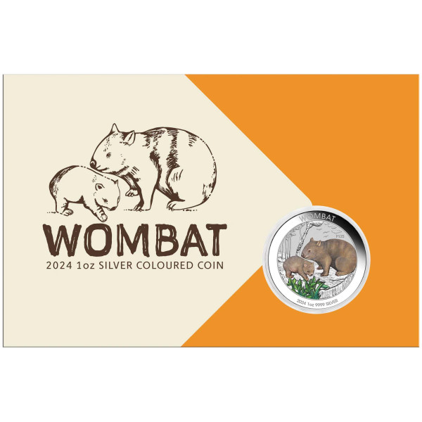 2024 Australian Wombat - 1oz Silver Coloured Coin
