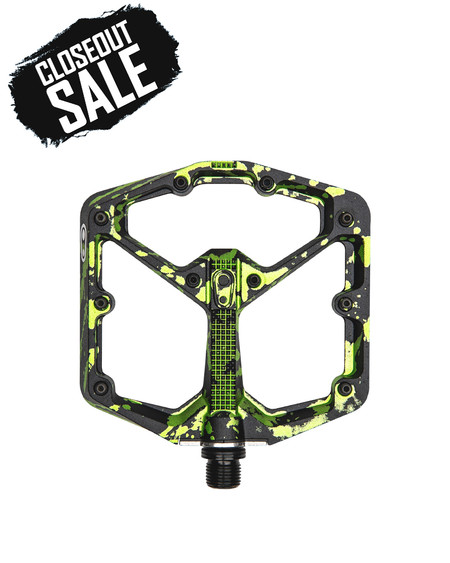 Crankbrothers Stamp 7 Limited Edition Pedals - Lime Green Splatter