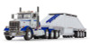 First Gear Peterbilt Model 367 with Bottom Dump Trailer in White and Surf Blue 1:50 scale 50-3481