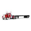 DCP White Western Star 4900 Day Cab with 48' Utility Flatbed Trailer Viper Red 60-2093