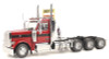Diecast Masters Peterbilt 589 Tridem-Axle Truck with Day Cab Legendary Red Oversize Load 71147 1:32