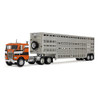 DCP by First Gear Freightliner COE & 45' Wilson® Vintage Livestock Trailer – Orange/Black, 1:64 Scale Diecast 60-2290