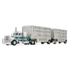 DCP by First Gear Peterbilt Model 389 with 36” Flat Top Sleeper & 28’ Wilson Silverstar Double Livestock Trailers 1/64 60-2343