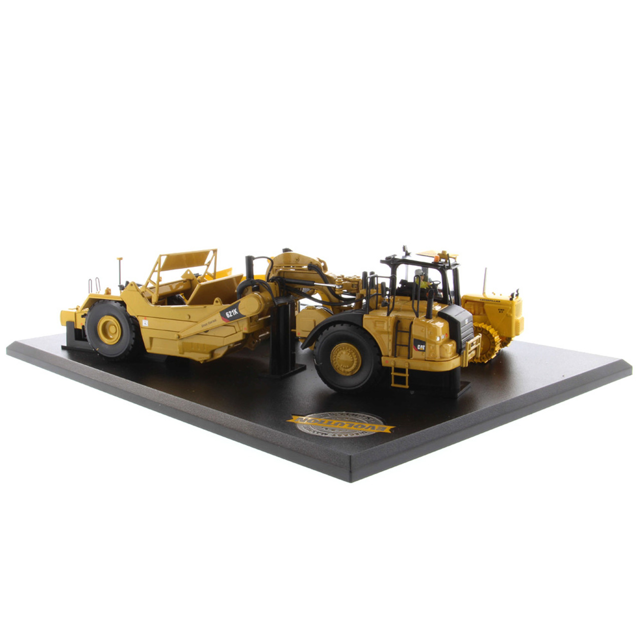 Diecast Masters Caterpillar CAT 621K Scraper & CAT No.70 Scraper with D7 Track-Type Tractor 1:50