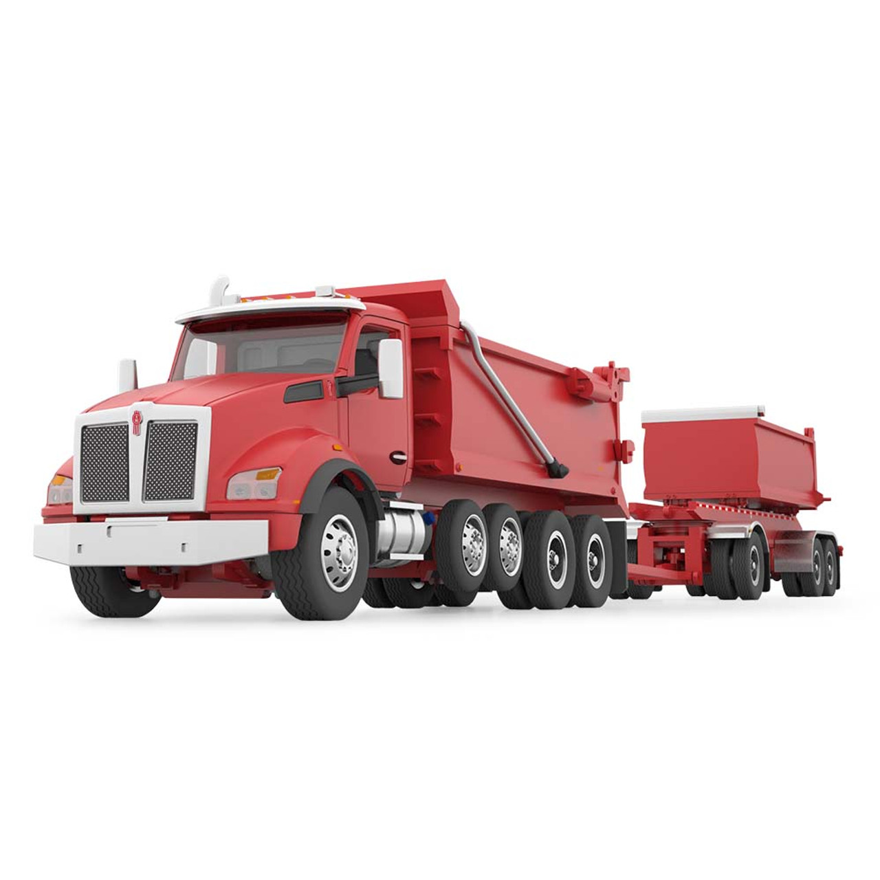 First Gear Kenworth® T880 Rogue Dump & Rogue Transfer Dump Trailer Viper  Red 60-1278
