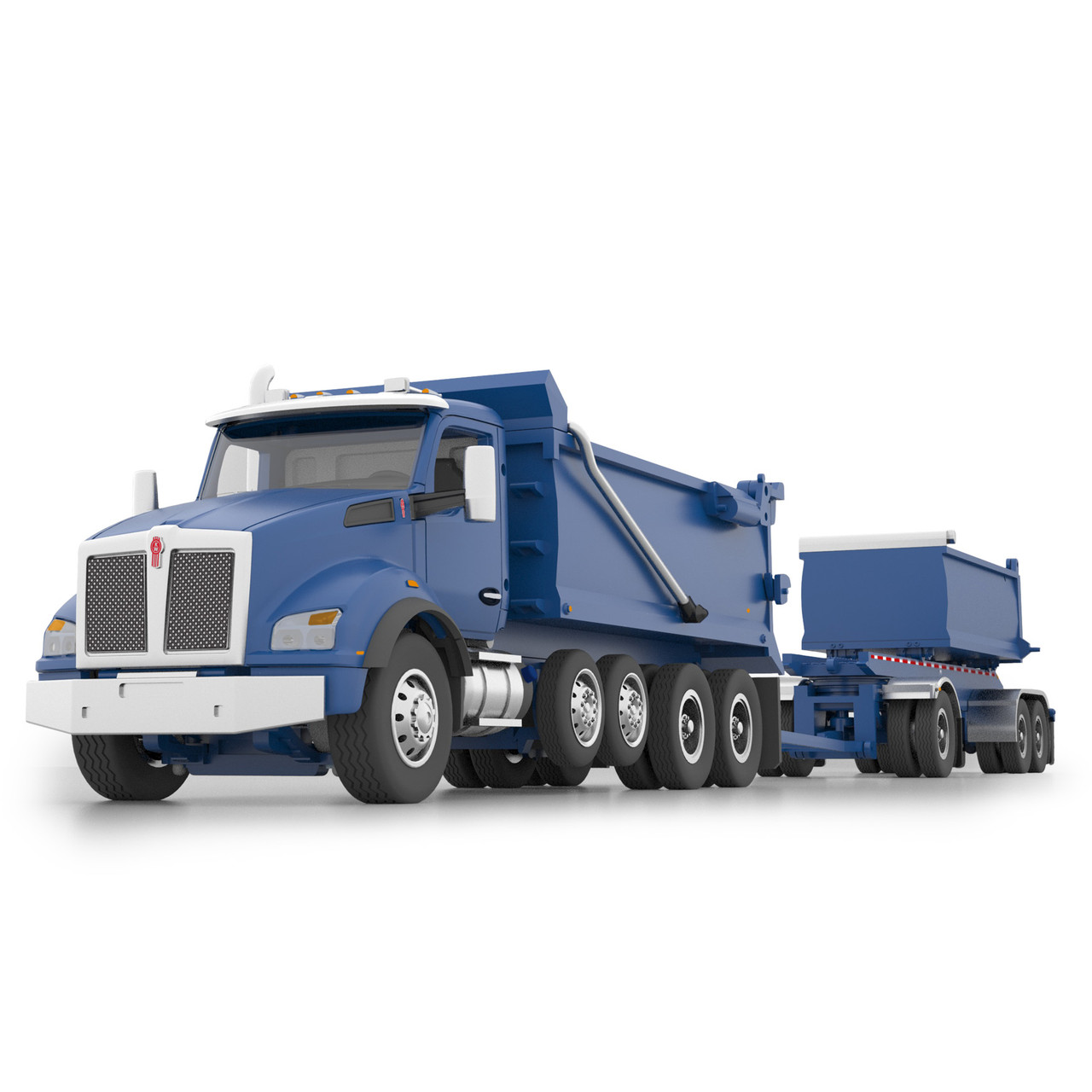 First Gear Kenworth® T880 Rogue Dump & Rogue Transfer Dump Trailer Surf Blue 1/64 60-1477