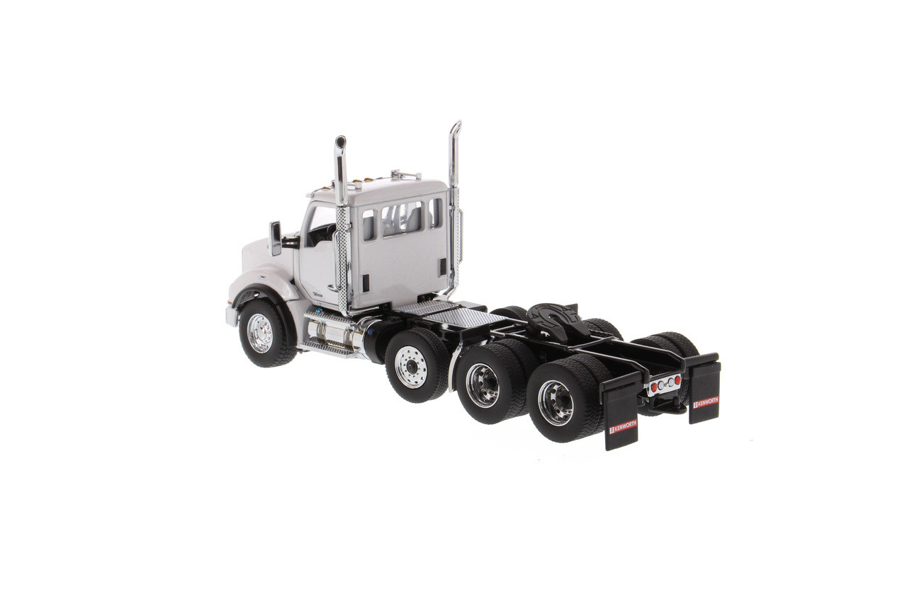 Diecast Masters Kenworth T880 SBFA Day Cab Pusher-Axle Tandem Tractor in  Metallic White - Cab Only 1/50 71058