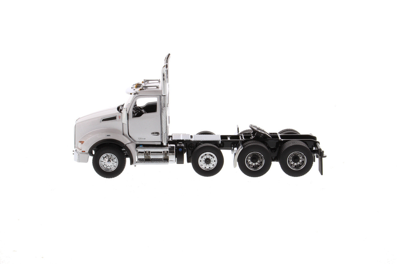 Diecast Masters Kenworth T880 SBFA Day Cab Pusher-Axle Tandem Tractor in  Metallic White - Cab Only 1/50 71058