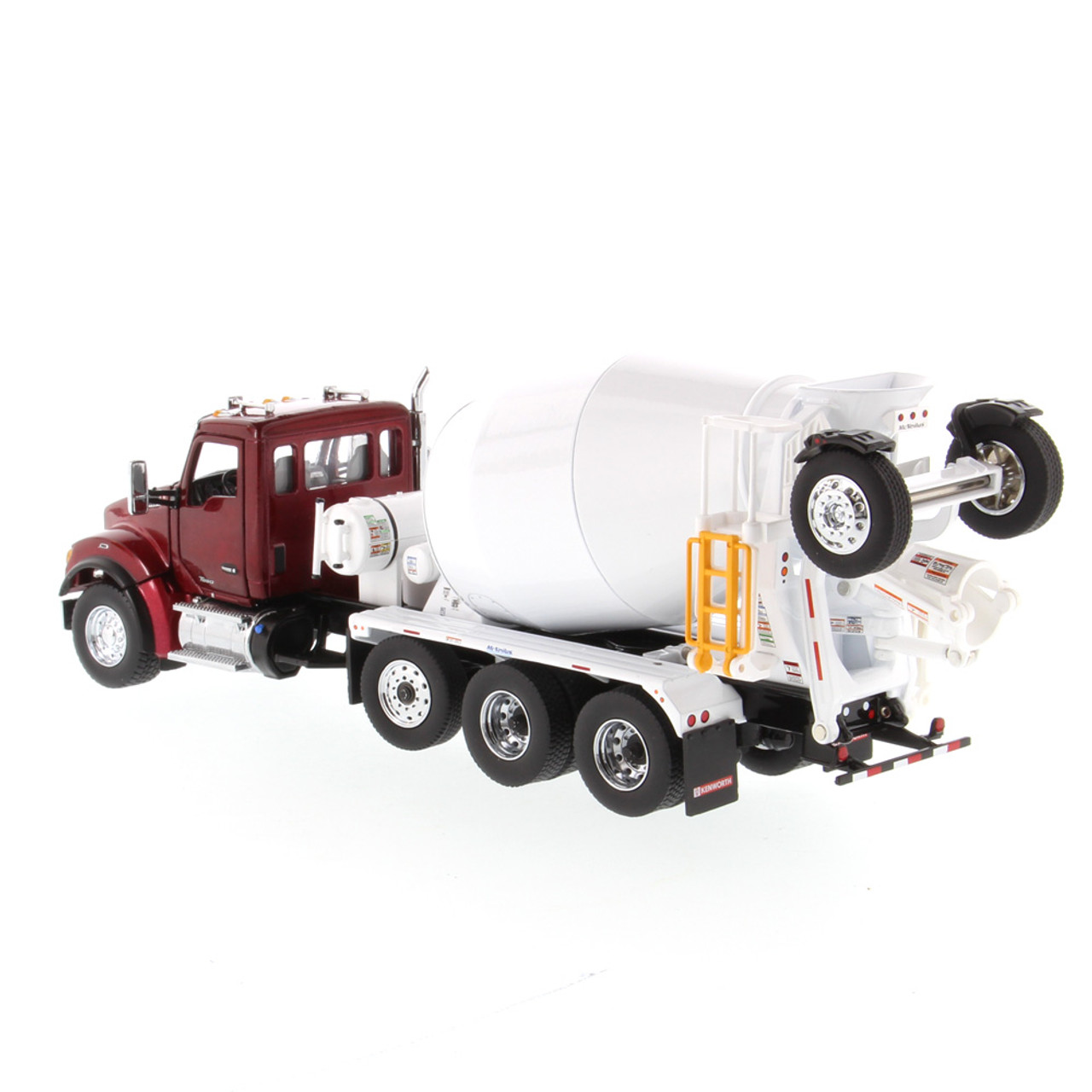 Diecast Kenworth T880 SFFA Tandem with Lift Axle and McNeilus Bridgemaster  Concrete Mixer in Radiant Red 1/50 71062