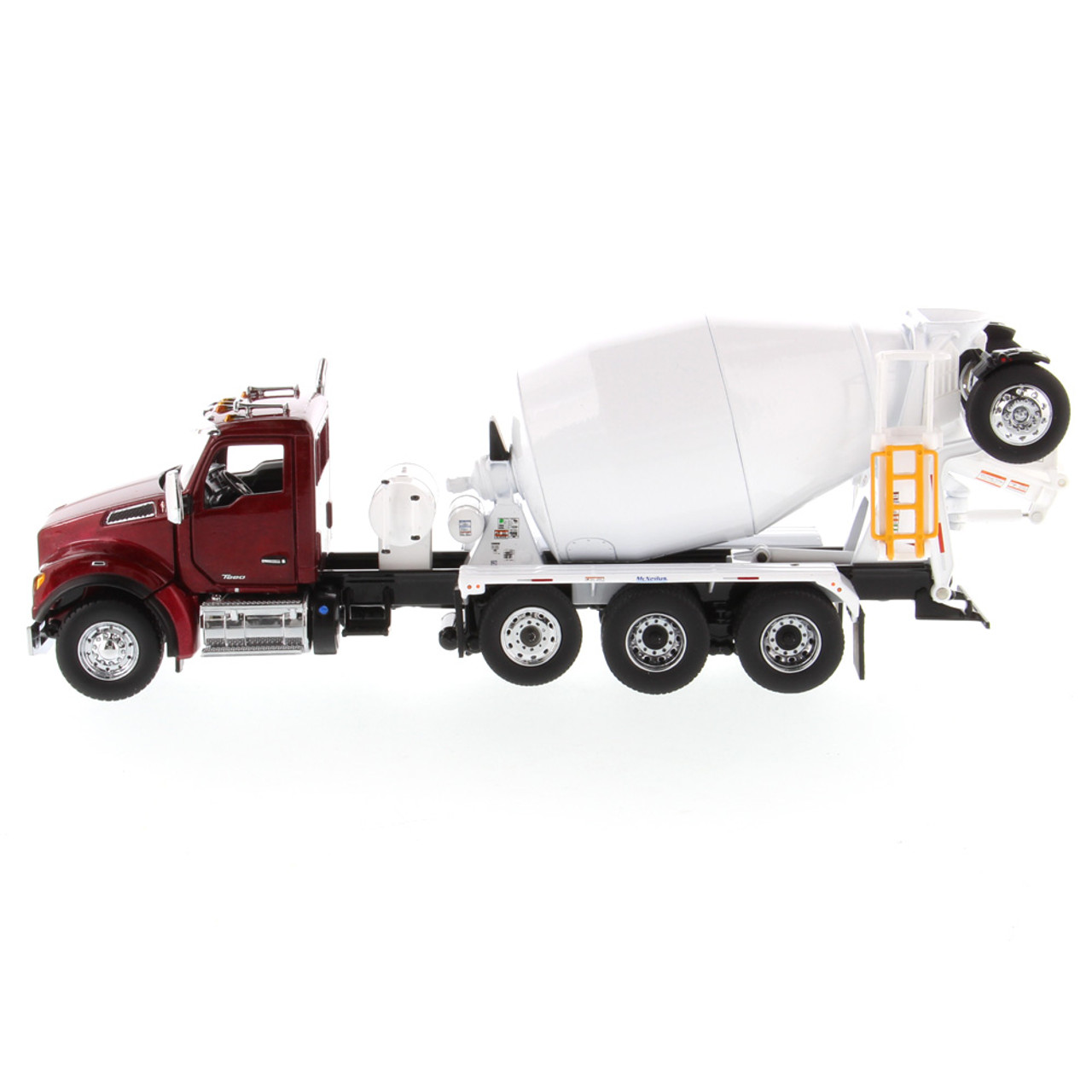 Diecast Kenworth T880 SFFA Tandem with Lift Axle and McNeilus Bridgemaster Concrete Mixer in Radiant Red 1/50 71062