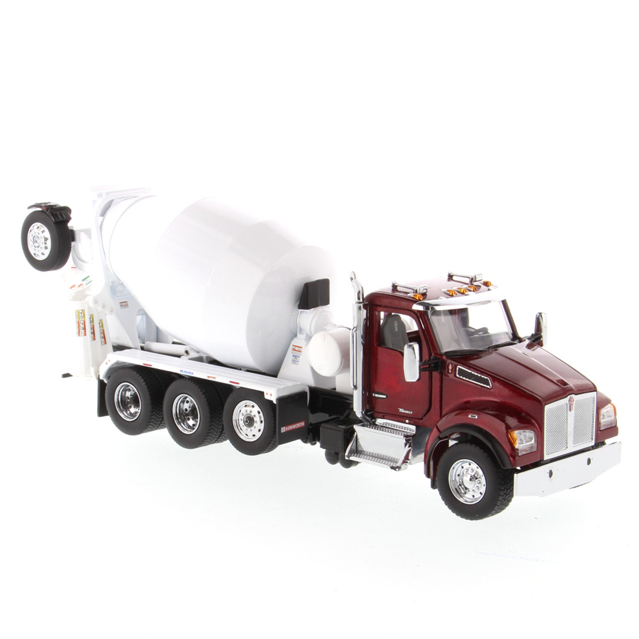 Diecast Kenworth T880 SFFA Tandem with Lift Axle and McNeilus Bridgemaster  Concrete Mixer in Radiant Red 1/50 71062