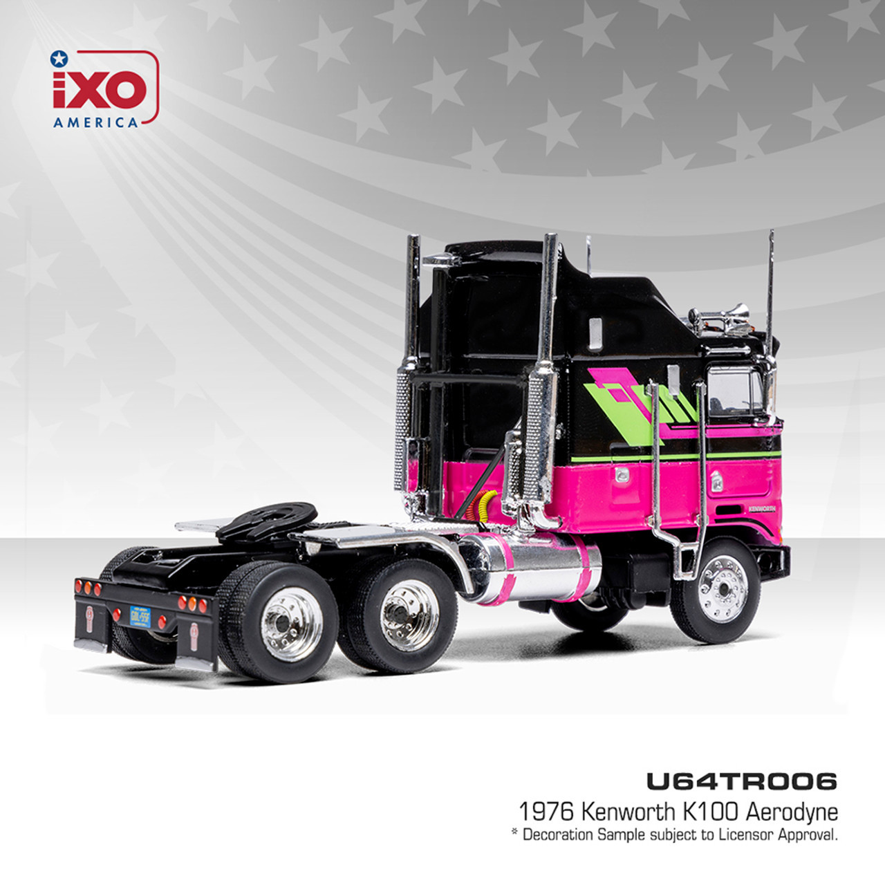 IXO Kenworth K100 Aerodyne - Black and Pink 1976 1:64 U64TR006 Pre-Order