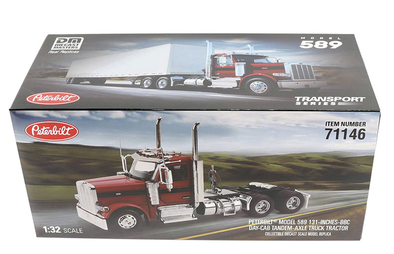 Diecast Masters Peterbilt Model 589 131 BBC Day Cab Tandem Axle Semi in Legendary Red