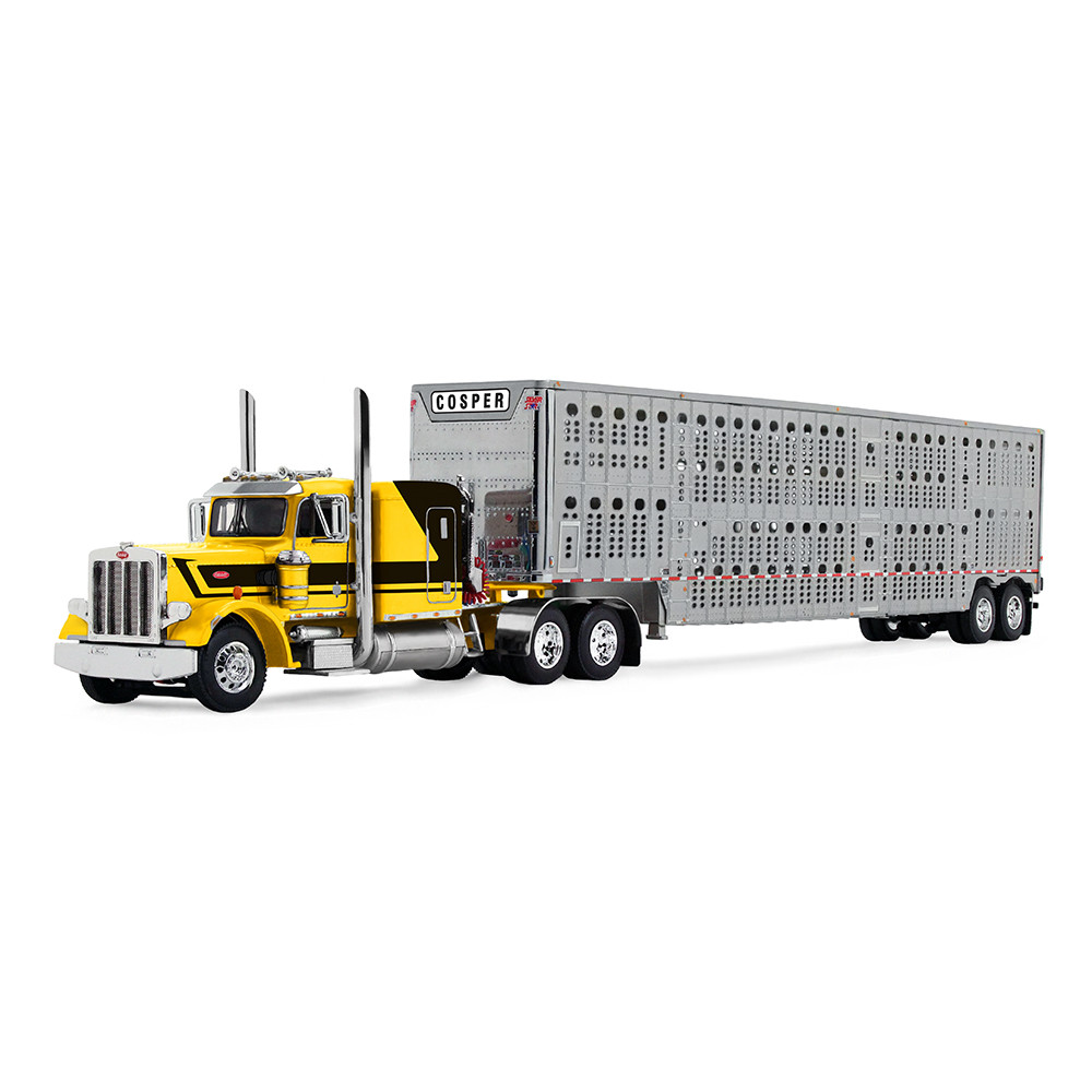 DCP by First Gear Peterbilt Model 359 with 63" Flat Top Sleeper & Wilson® Silverstar® Livestock Trailer – Red's Favorites - Hank Cosper, 1:64 Scale Diecast – Limited Edition 69-2265