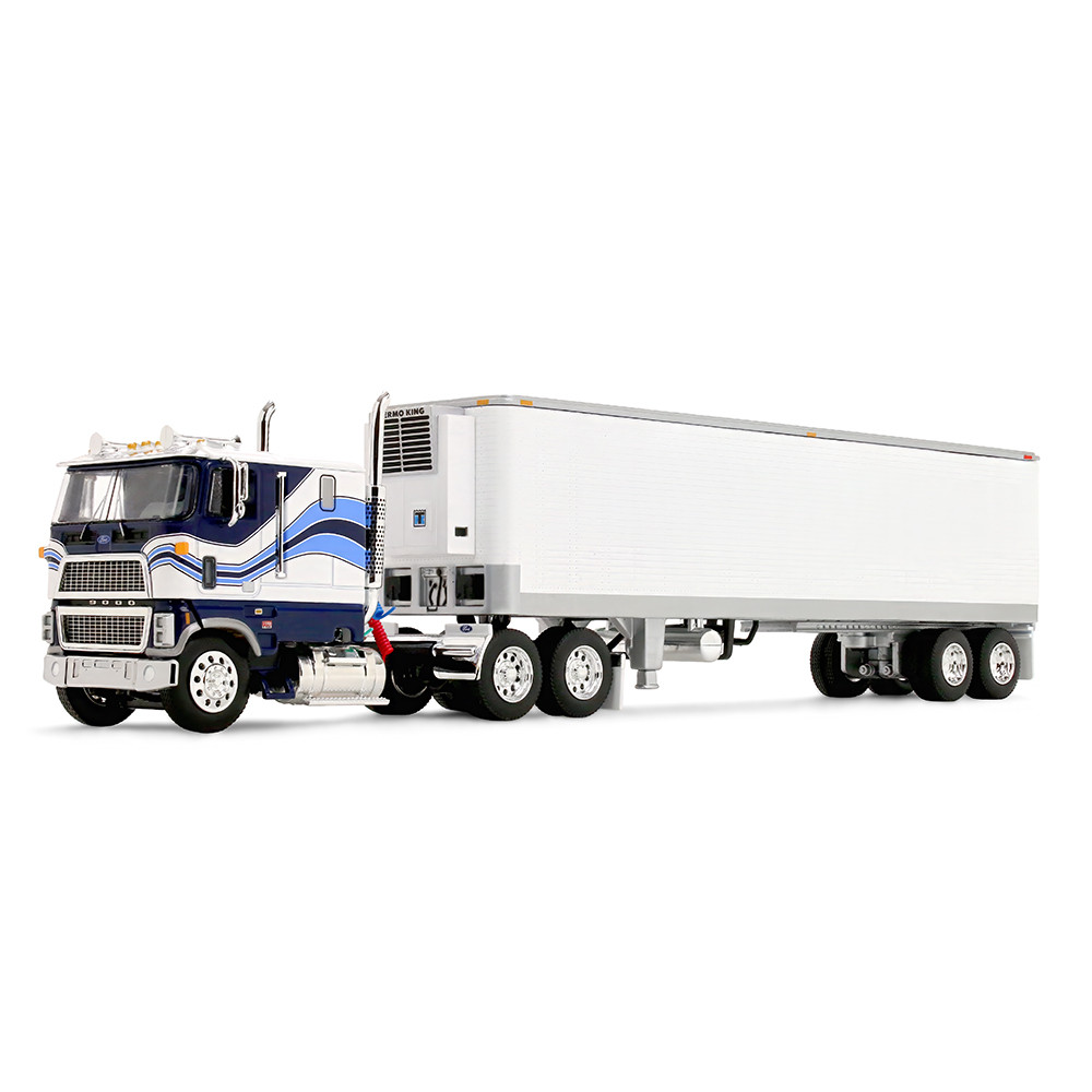 DCP by First Gear Ford CLT-9000 & 40' Vintage Trailer with Reefer – Blue/White, 1:64 Scale