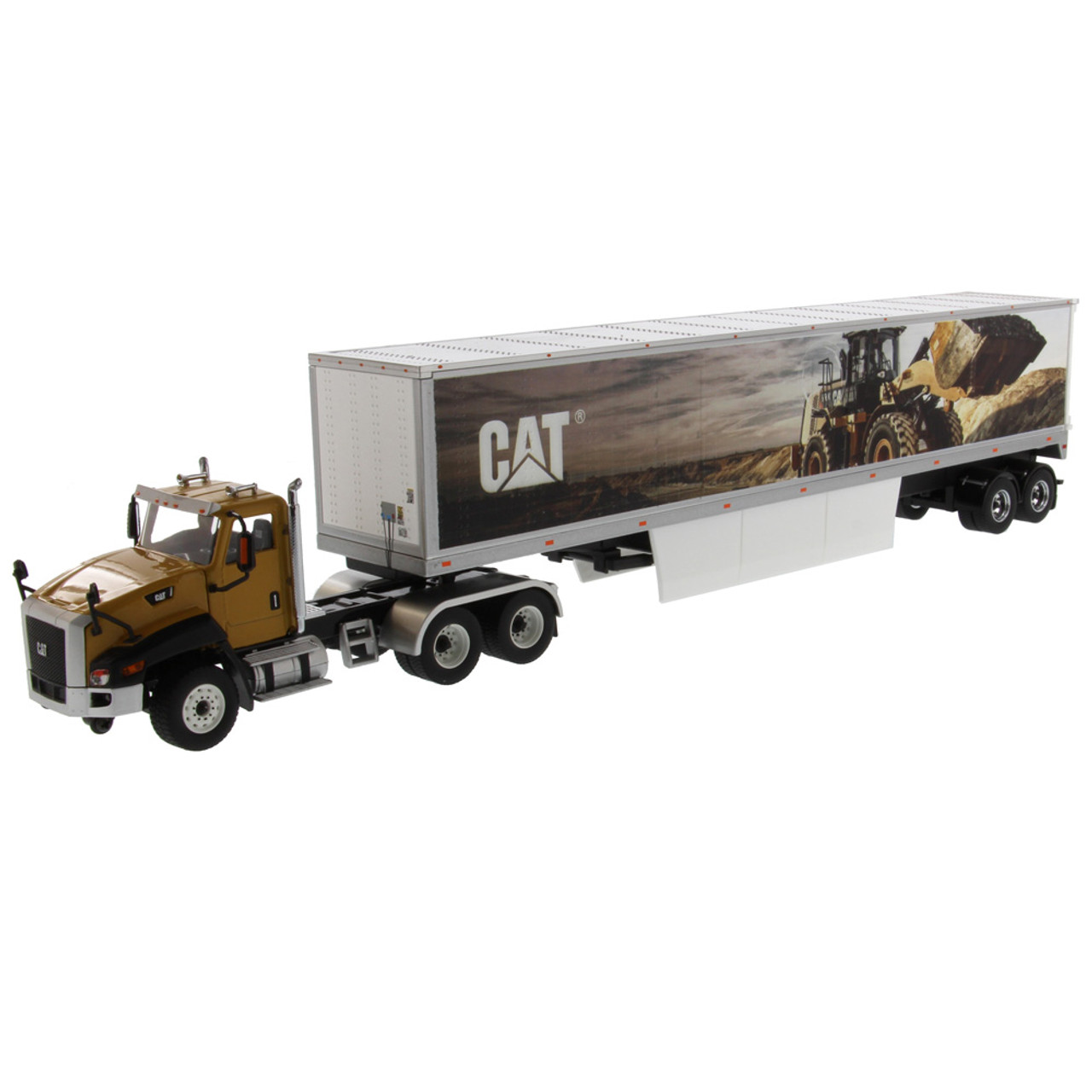 Diecast Master Cat CT660 w/Cat Mural Trailers 1/50 85666