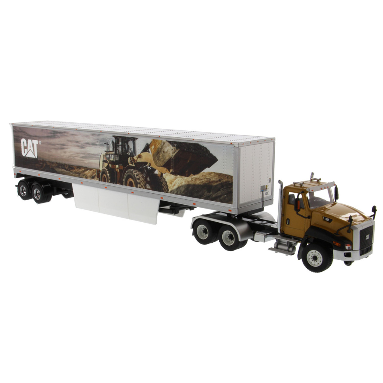 Diecast Master Cat CT660 w/Cat Mural Trailers 1/50 85666