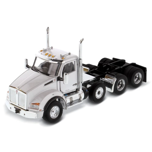 Diecast Masters Kenworth T880 SBFA Day Cab Pusher-Axle Tandem Tractor in Metallic White - Cab Only 1:50 Scale 71058
