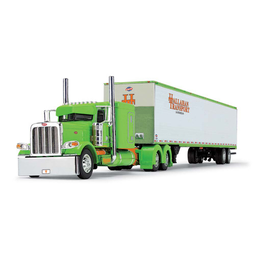 First Gear Peterbilt Model 389 with 63" Flat Top Sleeper & 53' Utility Trailer Big Rigs #9 - Hallahan Transport 1/64