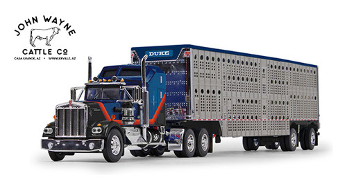 First Gear Kenworth® W900A with Aerodyne Sleeper & Wilson® Silverstar Livestock Trailer John Wayne 60-1204