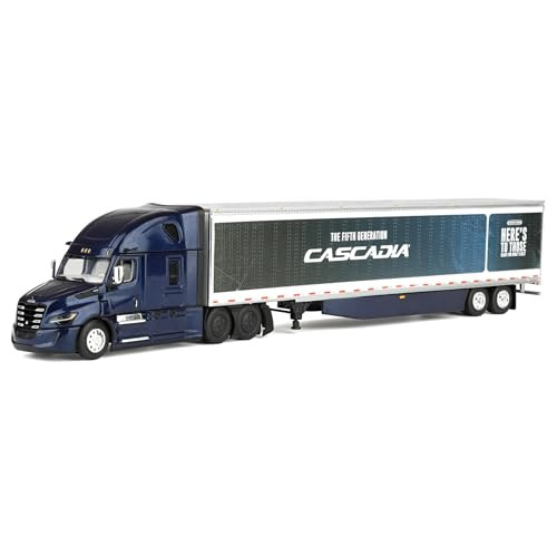 First Gear DCP  Freightliner Cascadia Fifth Generation Raised Roof Sleeper Semi Truck, 53ft Utility Trailer Freightliner Midnight 60-1999